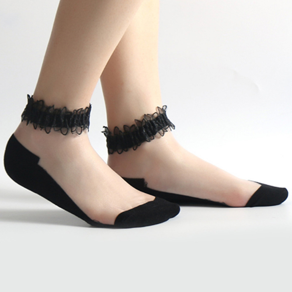 Invisibility Sock Loafer - Женские кружевные короткие носки, тонкие носки,