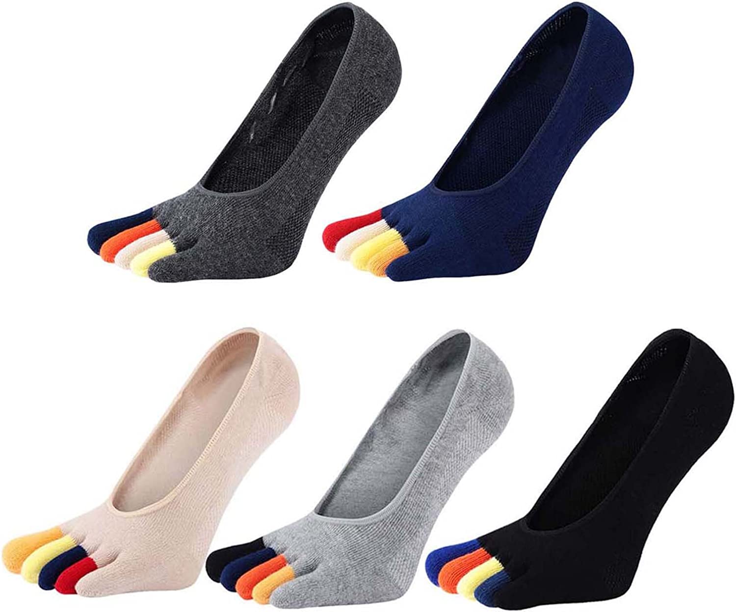 Invisibility Sock Loafer - 5 пар мужских низких носков-лоферов с
